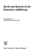 Cover for Hallesche Beitr age zur europ aischen Aufkl arung, Bd. 14: Recht und Sprache in der deutschen Aufkl arung