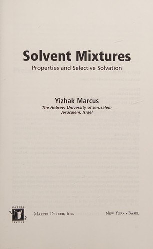 Cover for Solvent mixtures