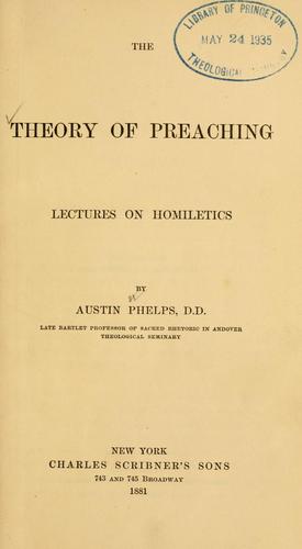 Cover for The theory of preaching