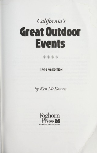 Cover for California's Great Outdoor Events