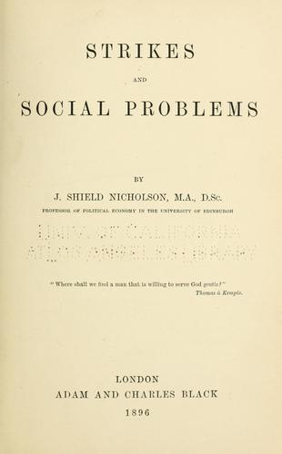 Cover for Strikes and social problems