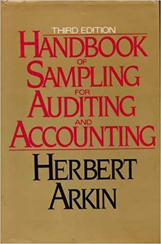 Cover for Handbook of sampling for auditing and accounting