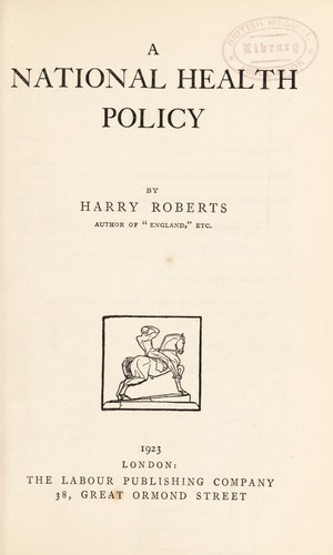 Cover for A national health policy