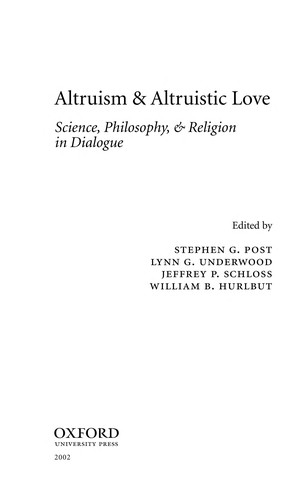 Cover for Altruism & altruistic love