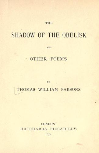 Cover for The shadow of the obelisk