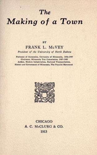 Cover for The making of a town