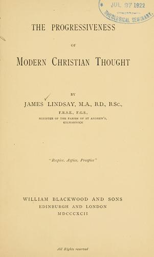 Cover for The progressiveness of modern Christian thought
