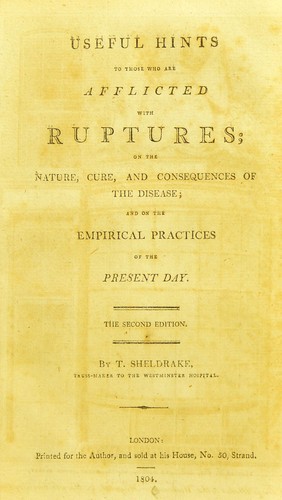 Cover for Useful hints to those who are afflicted with ruptures