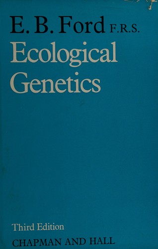 Cover for Ecological genetics,