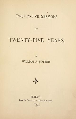 Cover for Twenty-five sermons of twenty-five years.
