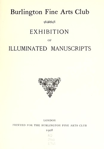 Cover for Exhibition of illuminated manuscripts