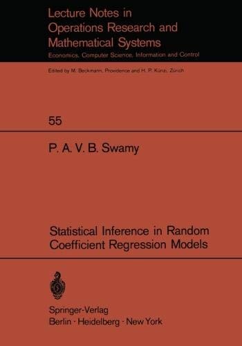 Cover for Statistical inference in random coefficient regression models
