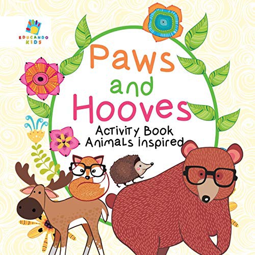 Cover for Paws and Hooves Activity Book Animals Inspired