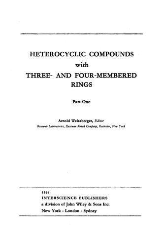 Cover for Heterocyclic Compounds with Three (membered) and Four Membered Rings