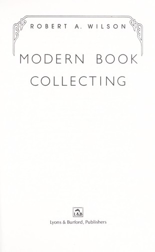 Cover for Modern book collecting