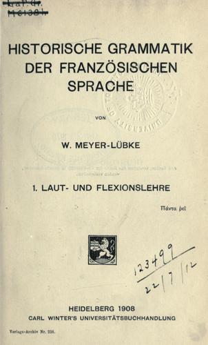 Cover for Historische Grammatik der französischen Sprache