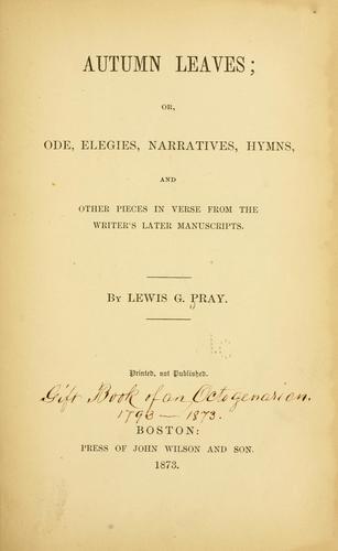 Cover for Autumn leaves