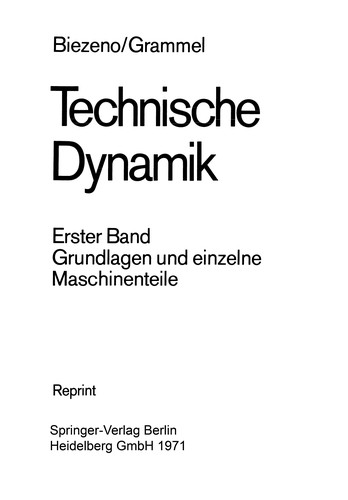 Cover for Technische Dynamik