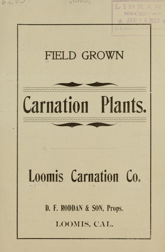 Cover for Field grown carnation plants