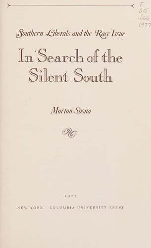 Cover for In search of the silent South
