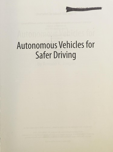 Cover for Autonomous vehicles for safer driving