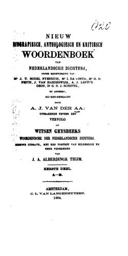 Cover for Nieuw biografiesch