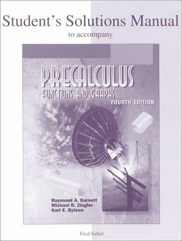 Cover for Student's Solutions Manual t/a Precalculus Functions and Graphs