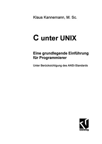 Cover for C unter UNIX