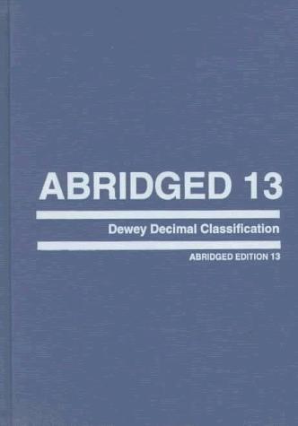 Cover for Abridged Dewey decimal classification and relative index