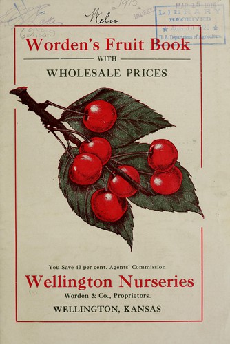 Cover for Worden's fruit book with wholesale prices