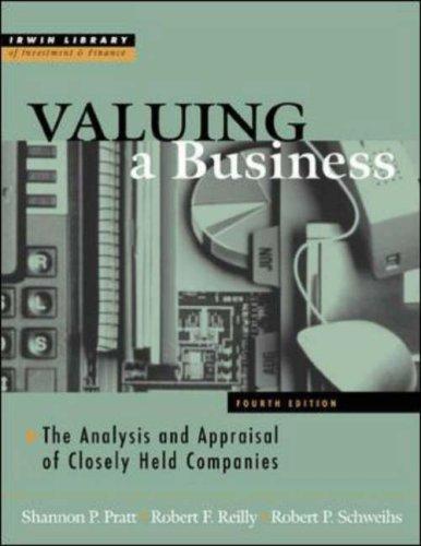 Cover for Valuing a business