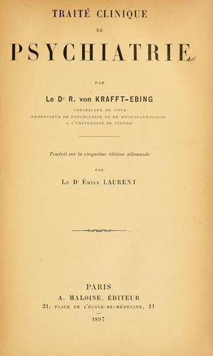 Cover for Traité clinique de psychiatrie