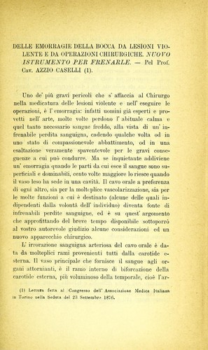 Cover for Delle emorragie della bocca da lesioni violente e da operazioni chirurgiche