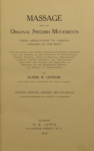 Cover for Massage and the original Swedish movements