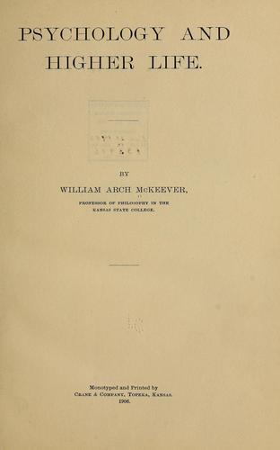Cover for Psychology and higher life