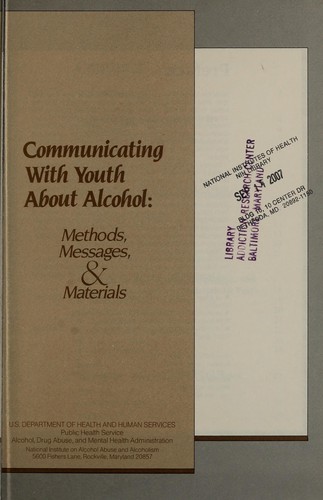 Cover for Communicating with youth about alcohol