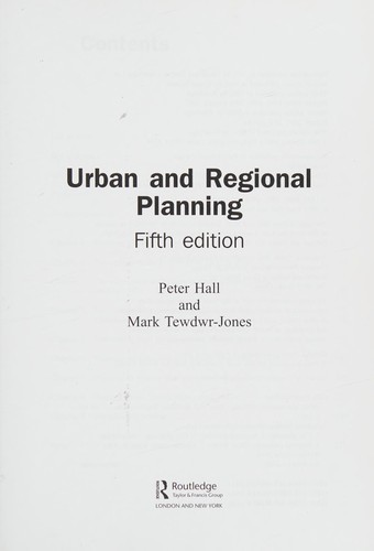 Cover for Urban and regional planning