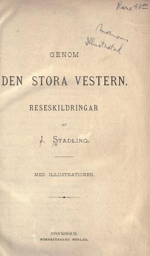 Cover for Genom den stora vestern.