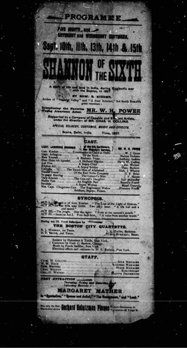 Cover for Programme