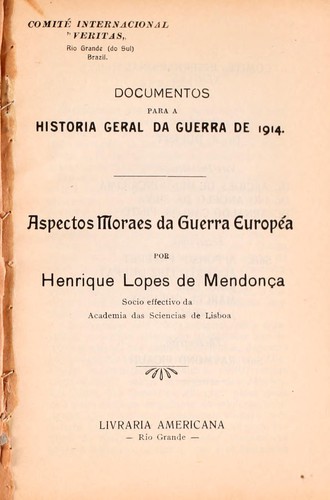 Cover for Aspectos moraes da guerra européa