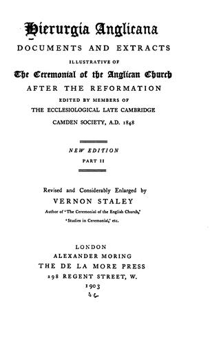 Cover for Hierurgia Anglicana: Documents and Extracts Illustrative of the Ceremonial of the Anglican ...