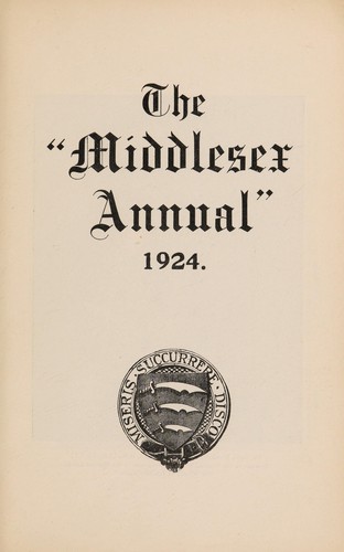 Cover for The "Middlesex annual"