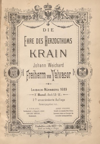 Cover for Die Ehre des Herzogthums Krain
