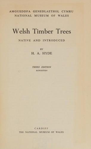Cover for Welsh Timber Trees