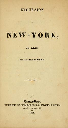Cover for Excursion à New-York, en 1850