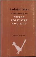 Cover for Analytical index to Publications of the Texas Folklore Society, volumes 1-36