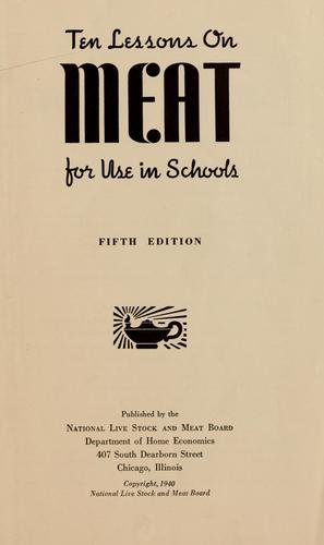 Cover for Ten lessons on meat for use in schools.