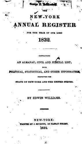 Cover for The New-York Annual Register for 1830-1837, 184: Containing an Almanac; Civil and Judicial List ...