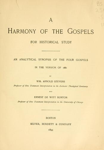 Cover for A harmony of the gospels for historical study
