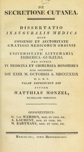 Cover for De secretione cutanea